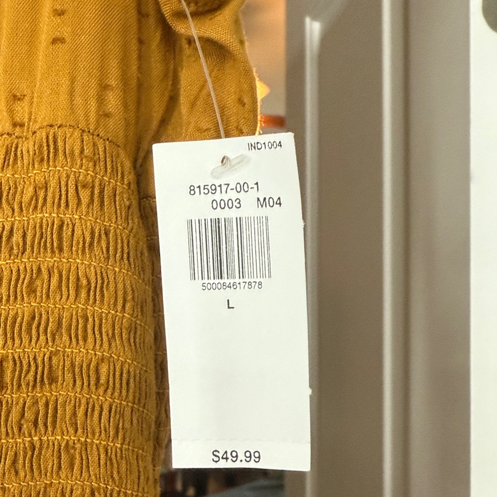 NWT Old Navy Swiss Dot Mustard Yellow Women's Maxi Dress Size L - Picture 2 of 5